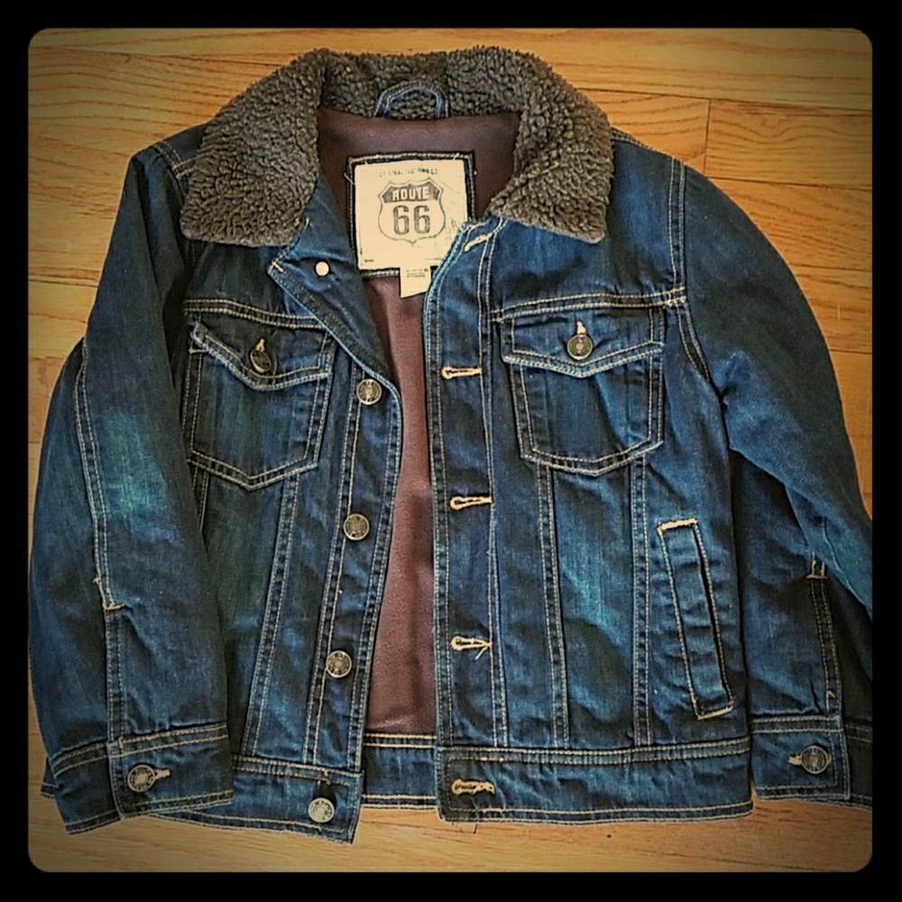 Route 66 boys size 8 denim aviators coat